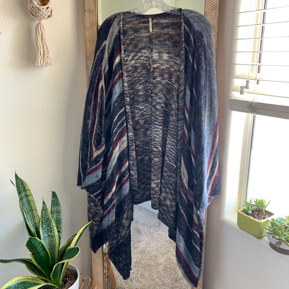Free People The Big Trail Poncho Cardigan